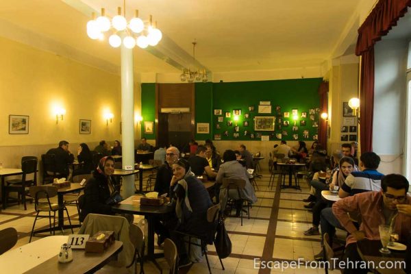 Tehran's famed Naderi (NAW-deri) Cafe, established 1927, on Jomhouri Ave.