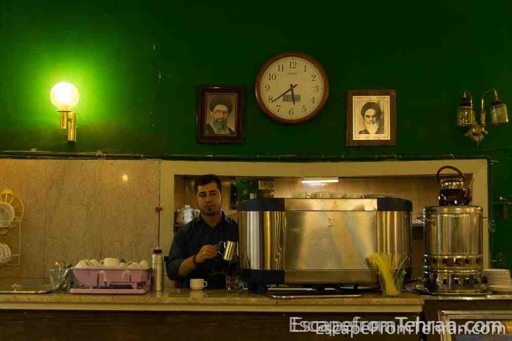 Tehran's famed Naderi (NAW-deri) Cafe, established 1927, on Jomhouri Ave.