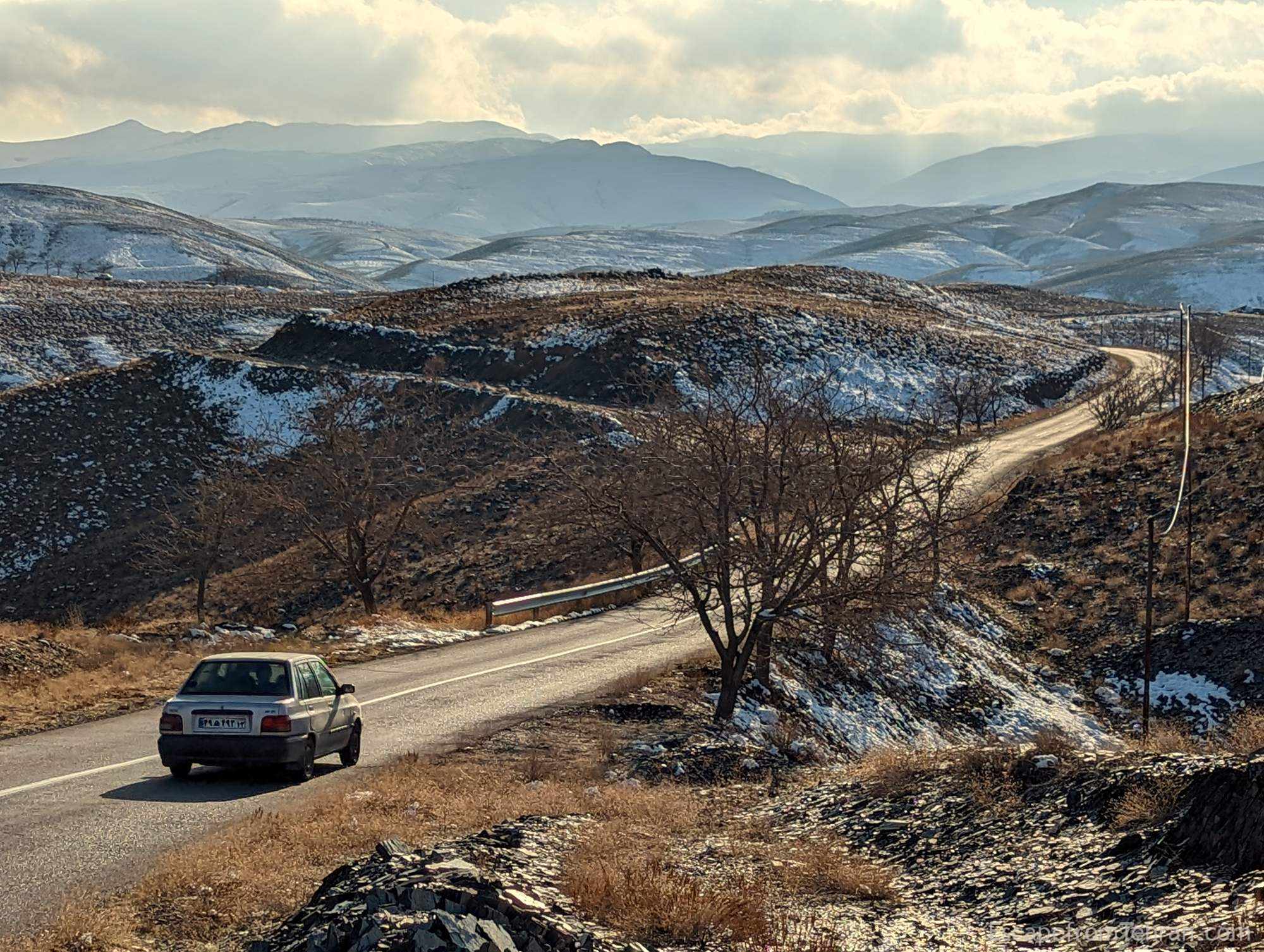 Iran's unsafe roads Snowy road in khorasan razavi province iran outside mashhad copyright ali torkzadeh escapefromtehran com portrait